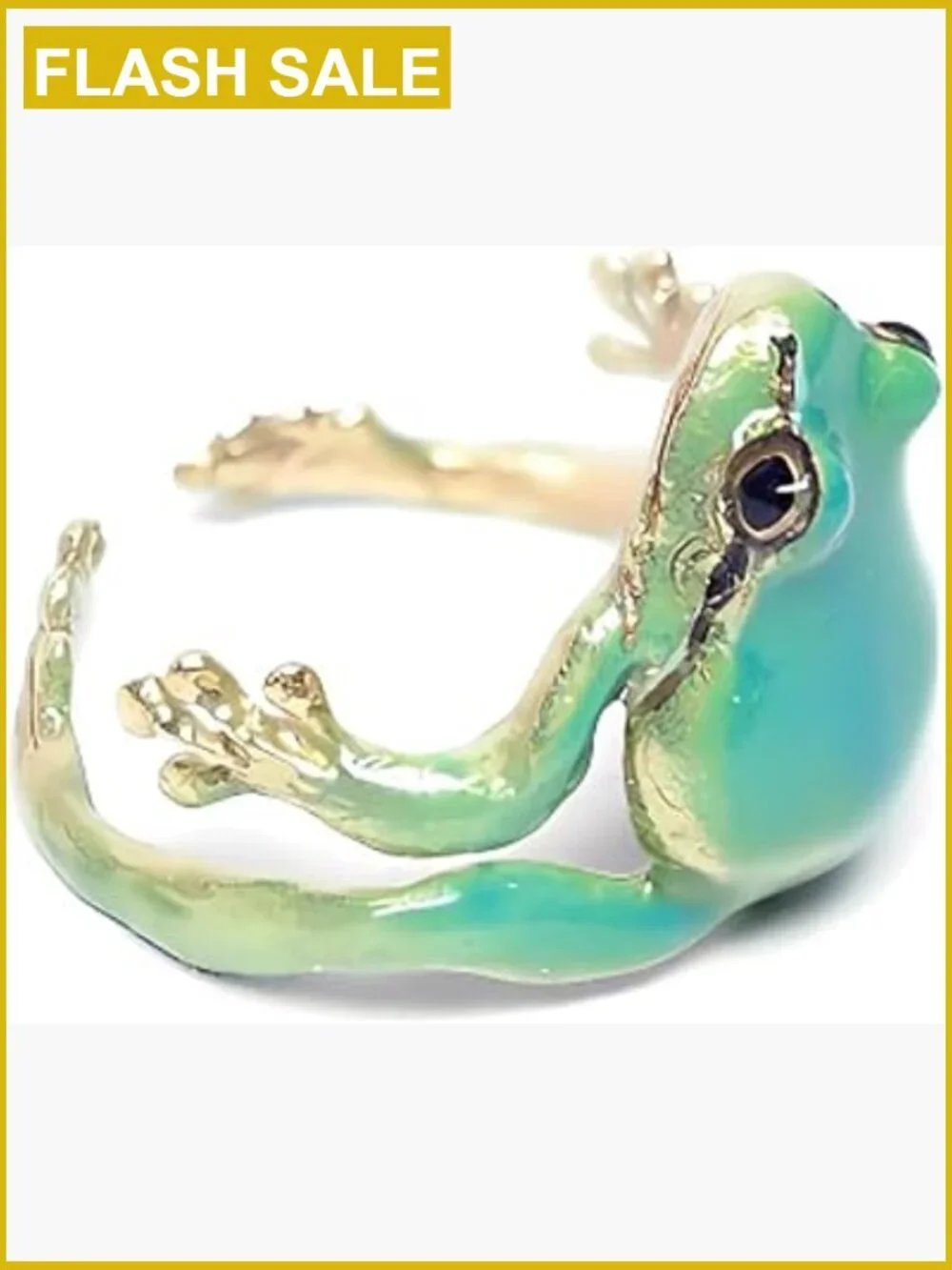 Adjustable Tree Frog Ring Cute Brass Ring Handmade Jewelry Fun Gift